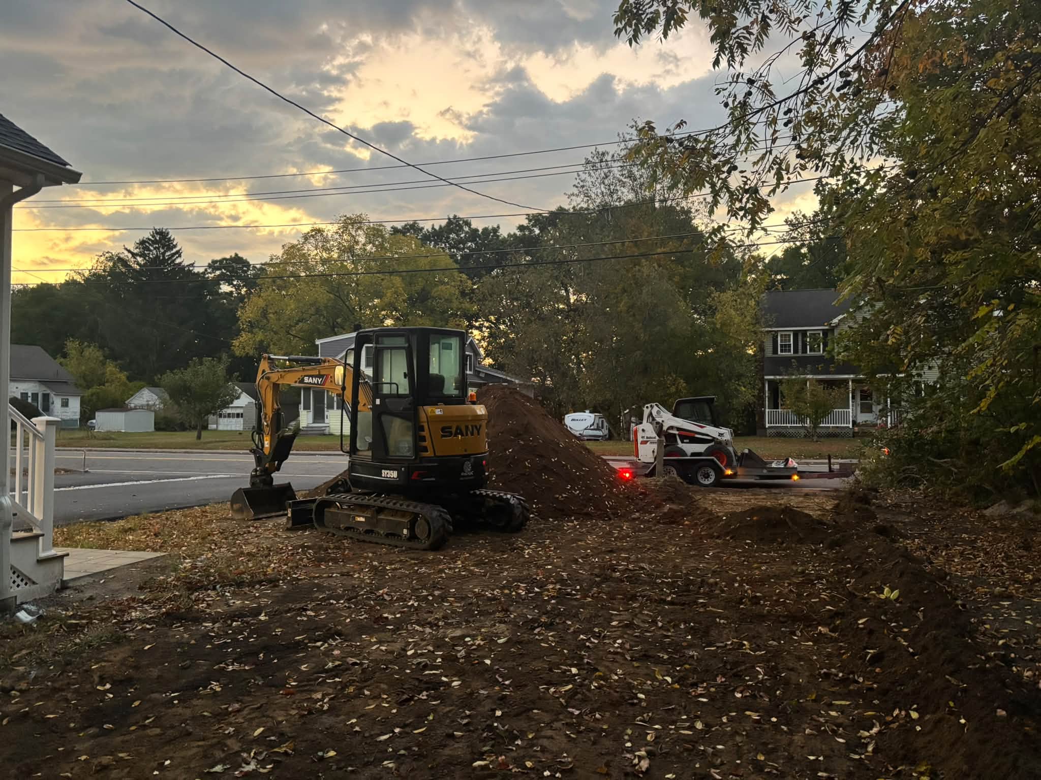 Grade correction underway — Auburn, MA
